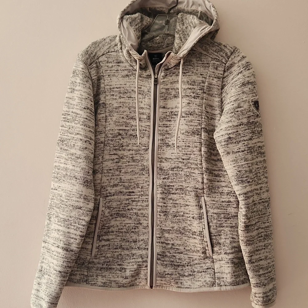 KUHL Ascendyr Flece Gray/white  Hoodie Wirh Zippered Pockets Size S Women's - Picture 2 of 16